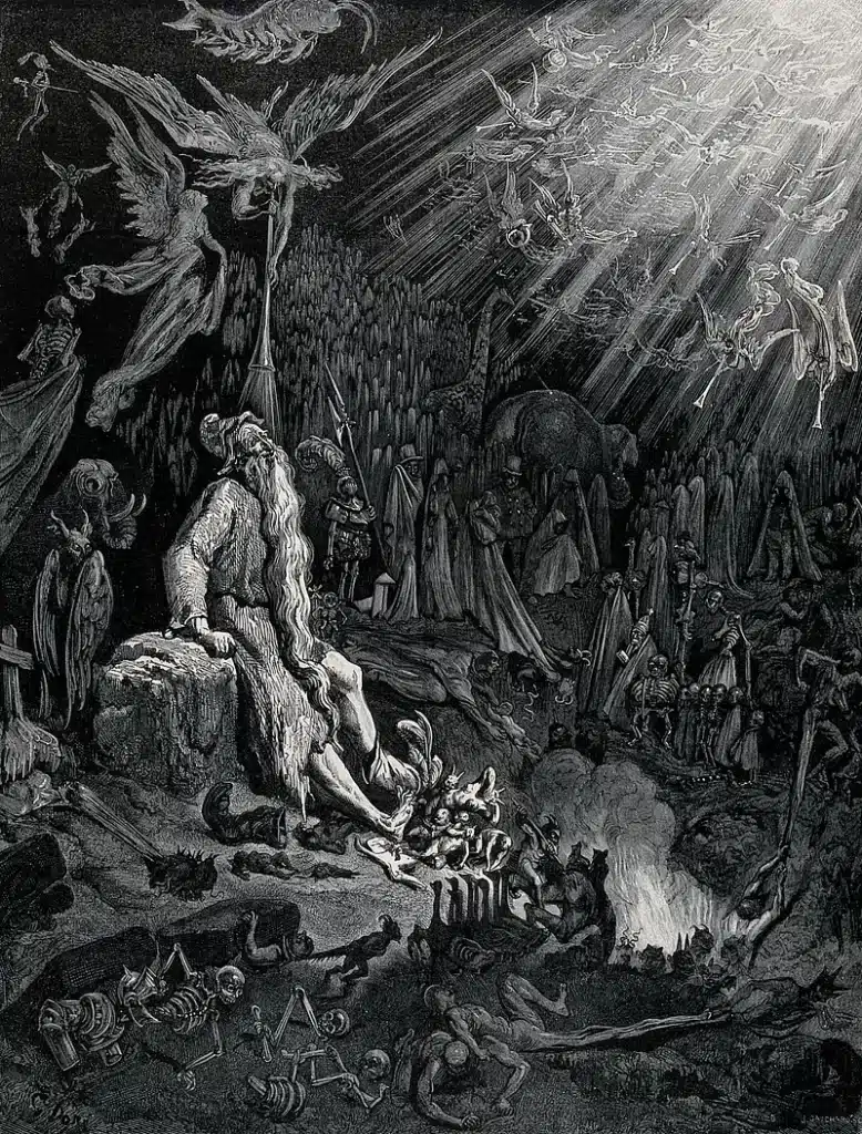 photo shows an artist's depiction of what hell looks like